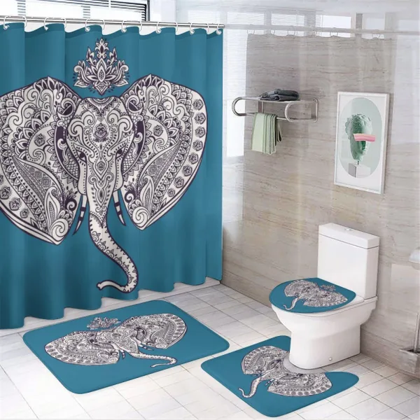 Ethnic Symbols on a shower curtain