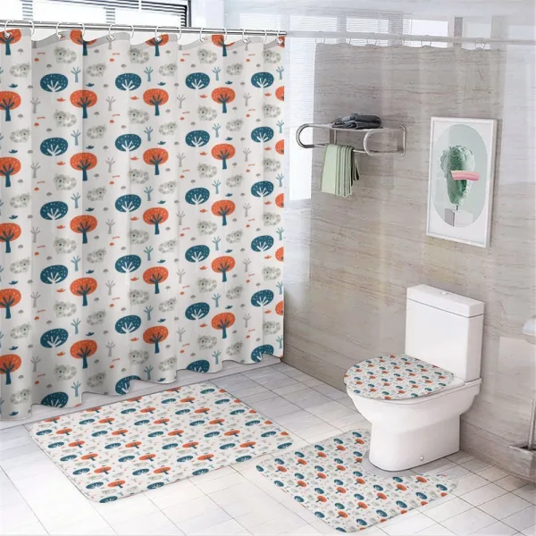 Fall Woodland Racoon on a shower curtain
