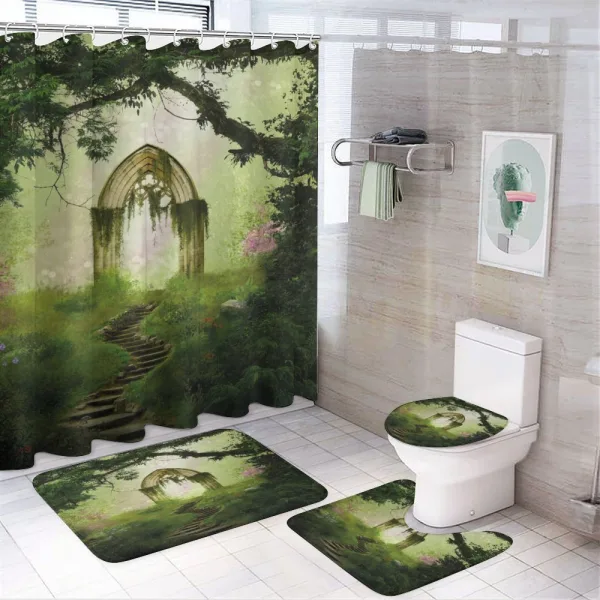 Fantasy Gate in Forest on a shower curtain