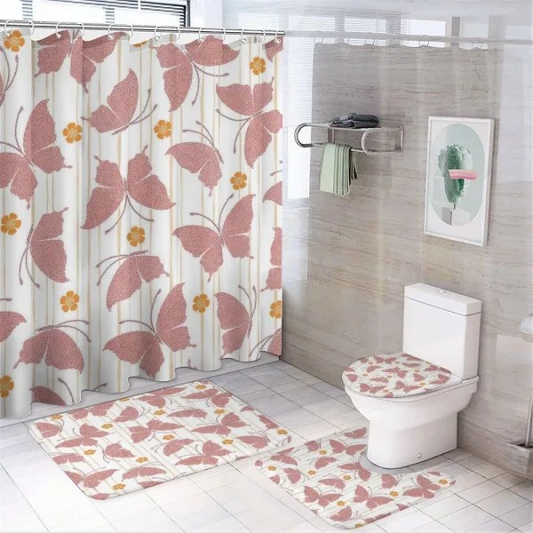 Flower Dots on a shower curtain