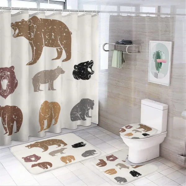 Grunge Retro Set Growling on a shower curtain