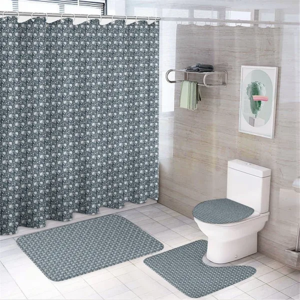 Heart Swirl Floral Branches on a shower curtain