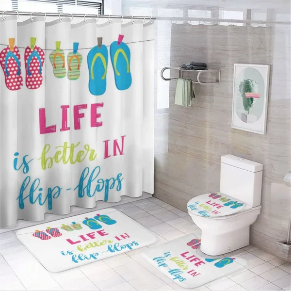 Life is Better in Flip Flops on a shower curtain