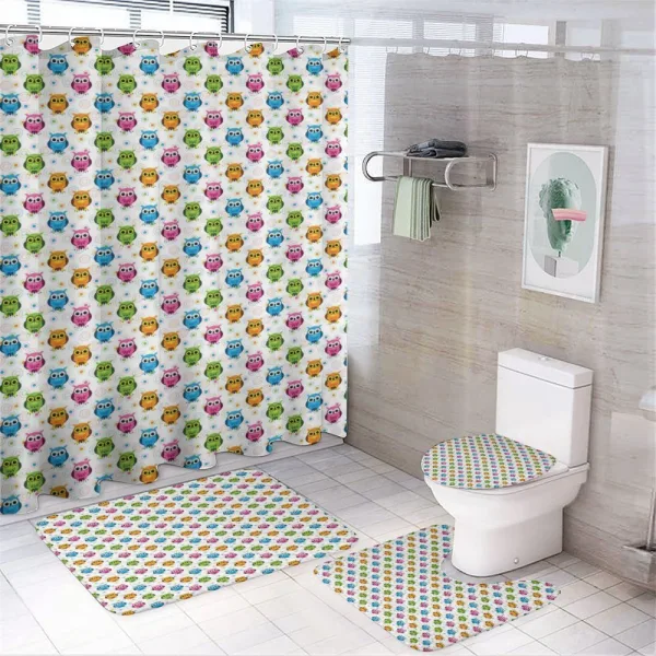 Lively Colored Fun Circles on a shower curtain