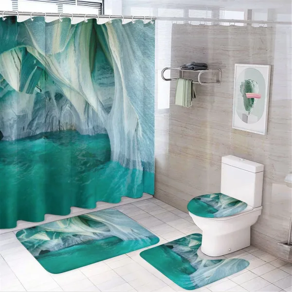 Marble Caves Lake on a shower curtain