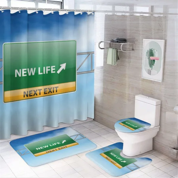 New Life Concept on a shower curtain