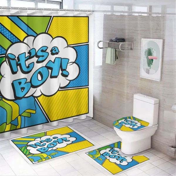 Pop Art It's Boy on a shower curtain
