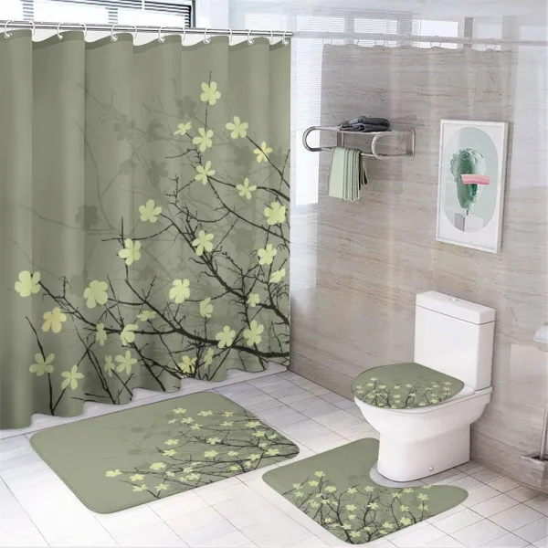Retro Floral on a shower curtain