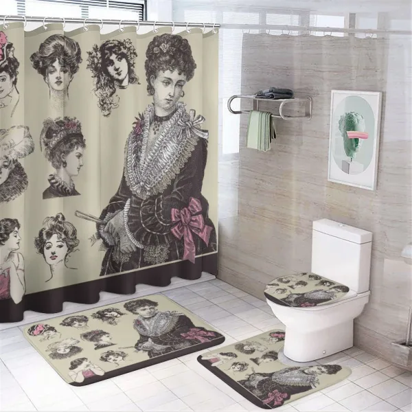 Retro Lady on a shower curtain