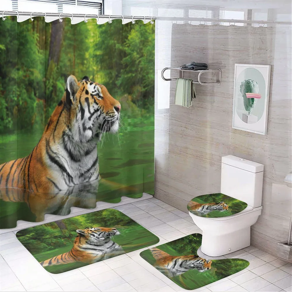 Siberian Wild Cat in Lake — Your design