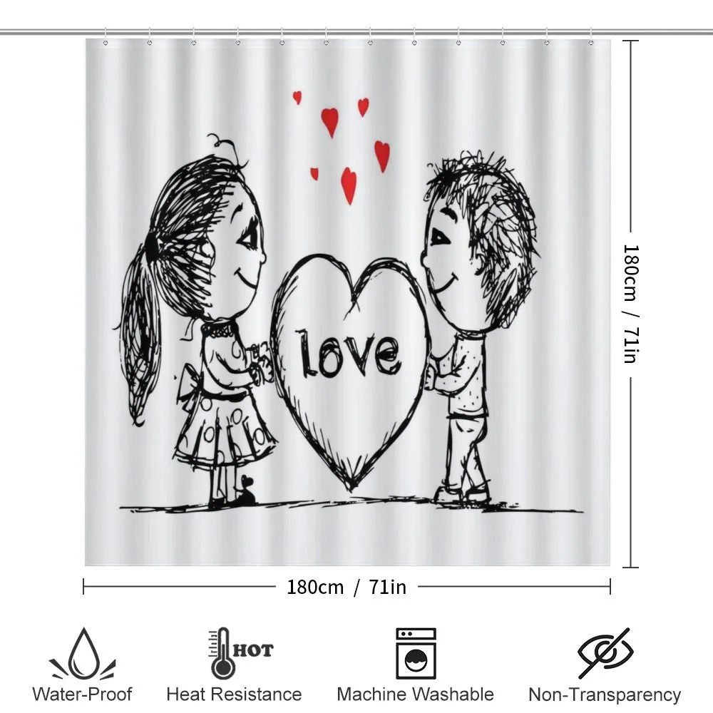 Sketch Style Couple Heart — Detail 2