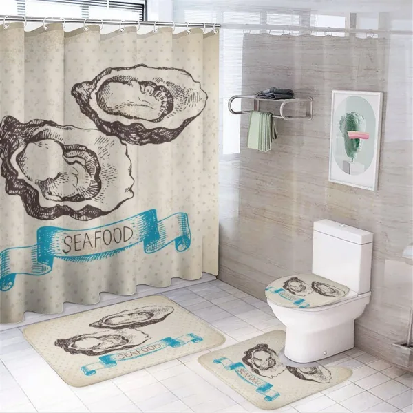 Sketch Virginica Oyster on a shower curtain