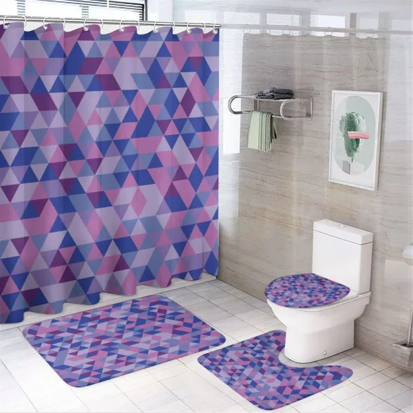Triangles Low Poly on a shower curtain