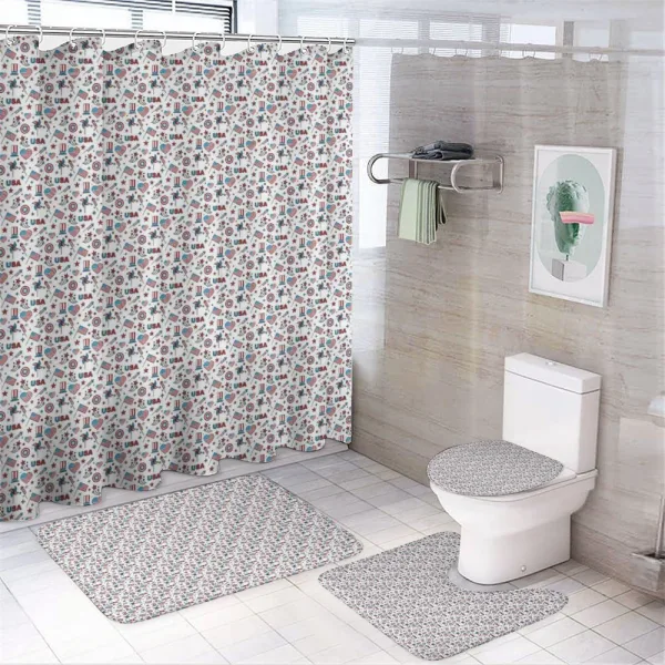USA on a shower curtain