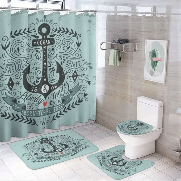 Vintage and Anchor on a shower curtain