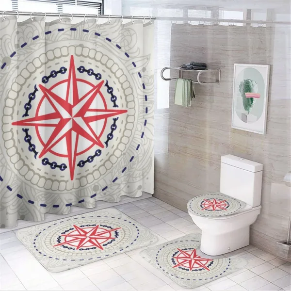 Windrose Marine on a shower curtain