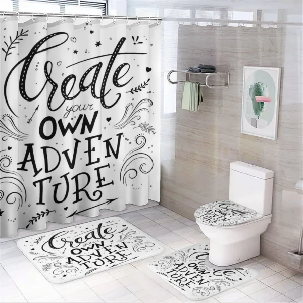 Words Journey Love on a shower curtain