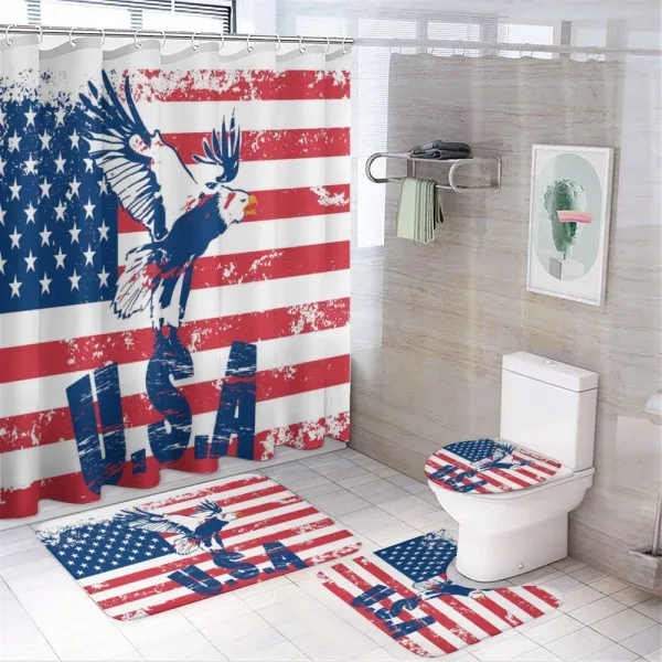 American Flag on a shower curtain
