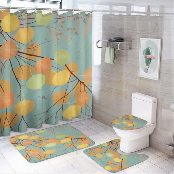 Branches Autumn Leaves on a shower curtain