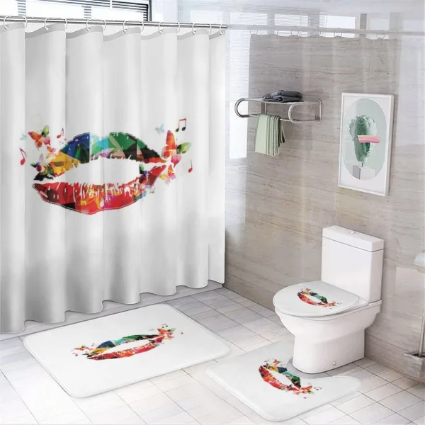 Butterfly and Music Note on a shower curtain