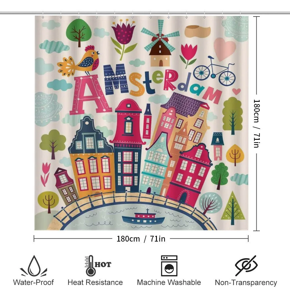 Cartoon Amsterdam Houses — Detail 2