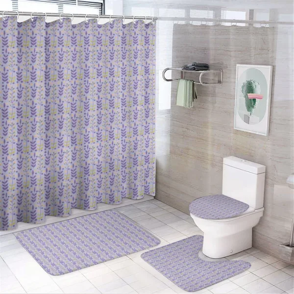 Doodle Nature Spring Herbs on a shower curtain