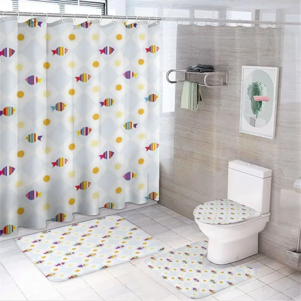 Fish Cartoon with Spots on a shower curtain