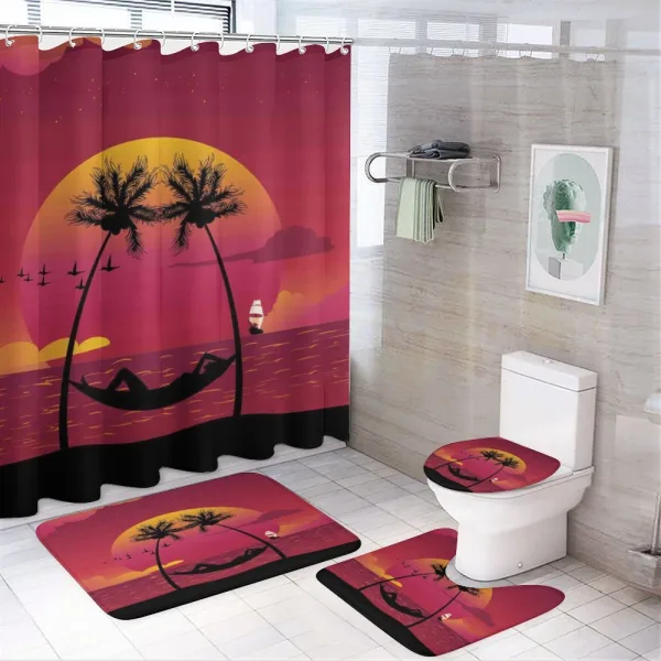 Girl in Hammock Paradise on a shower curtain