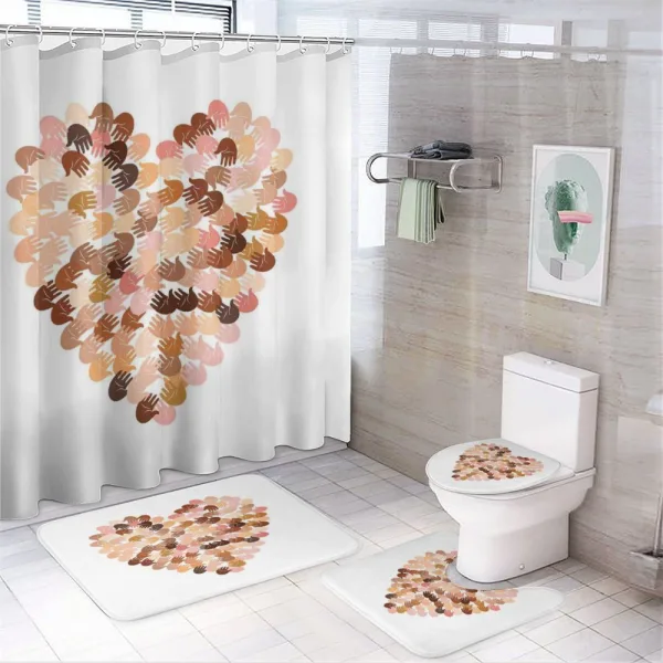 Hand Prints for Unity on a shower curtain