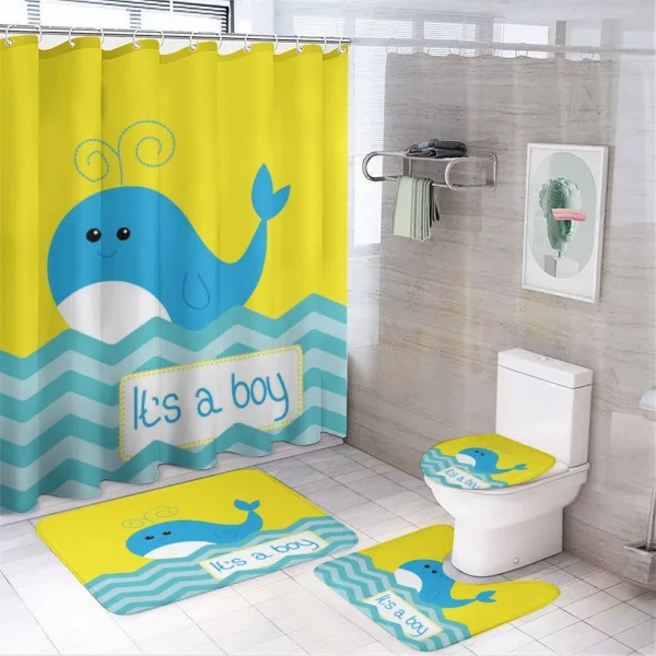 Its a Boy Whale on a shower curtain