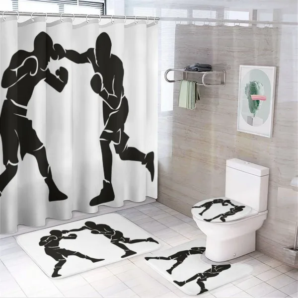 Professional Boxer Punch on a shower curtain