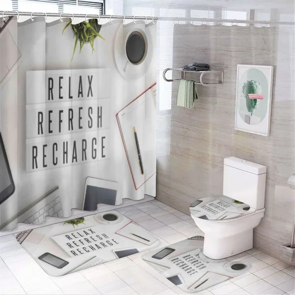 Relax Refresh and Recharge on a shower curtain