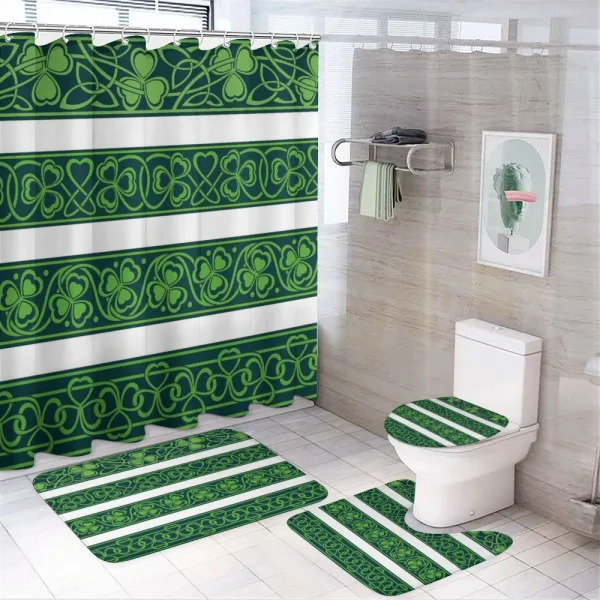 Shamrock Borders Art on a shower curtain