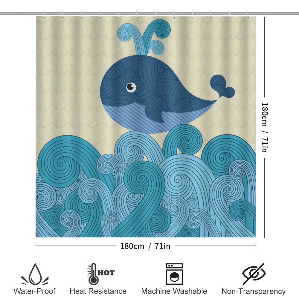 Smiley Whale and Lines — Detail 2