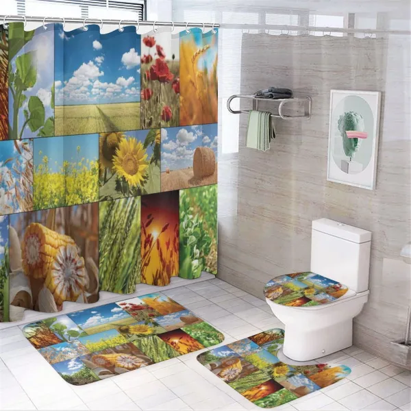 Sunflower Corn Wheat on a shower curtain