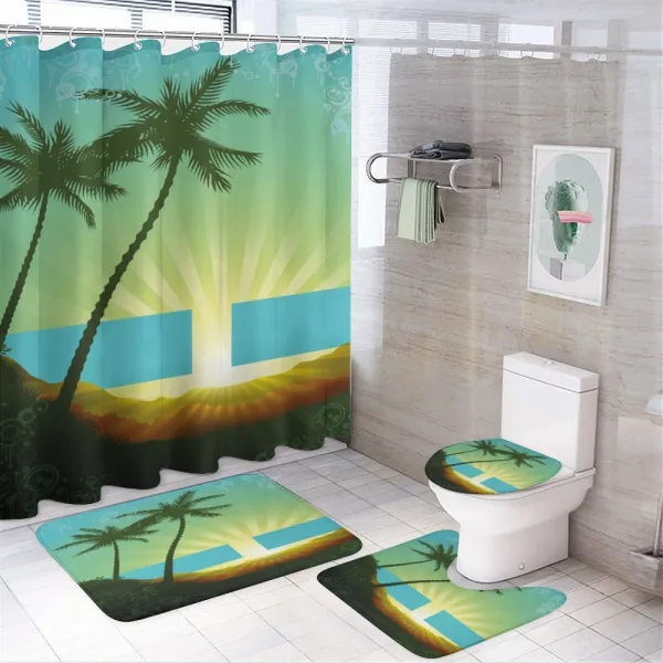 Tropical Sunrise on a shower curtain