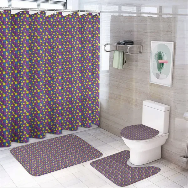 Vibrant Small Big Squares on a shower curtain