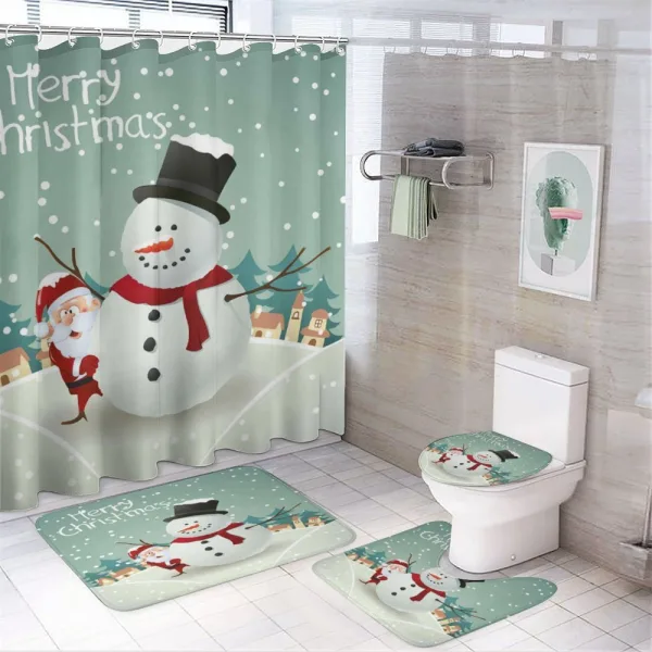 Xmas Winter Theme on a shower curtain