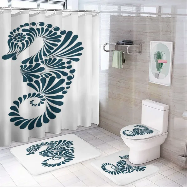 Abstract Curvy Form on a shower curtain