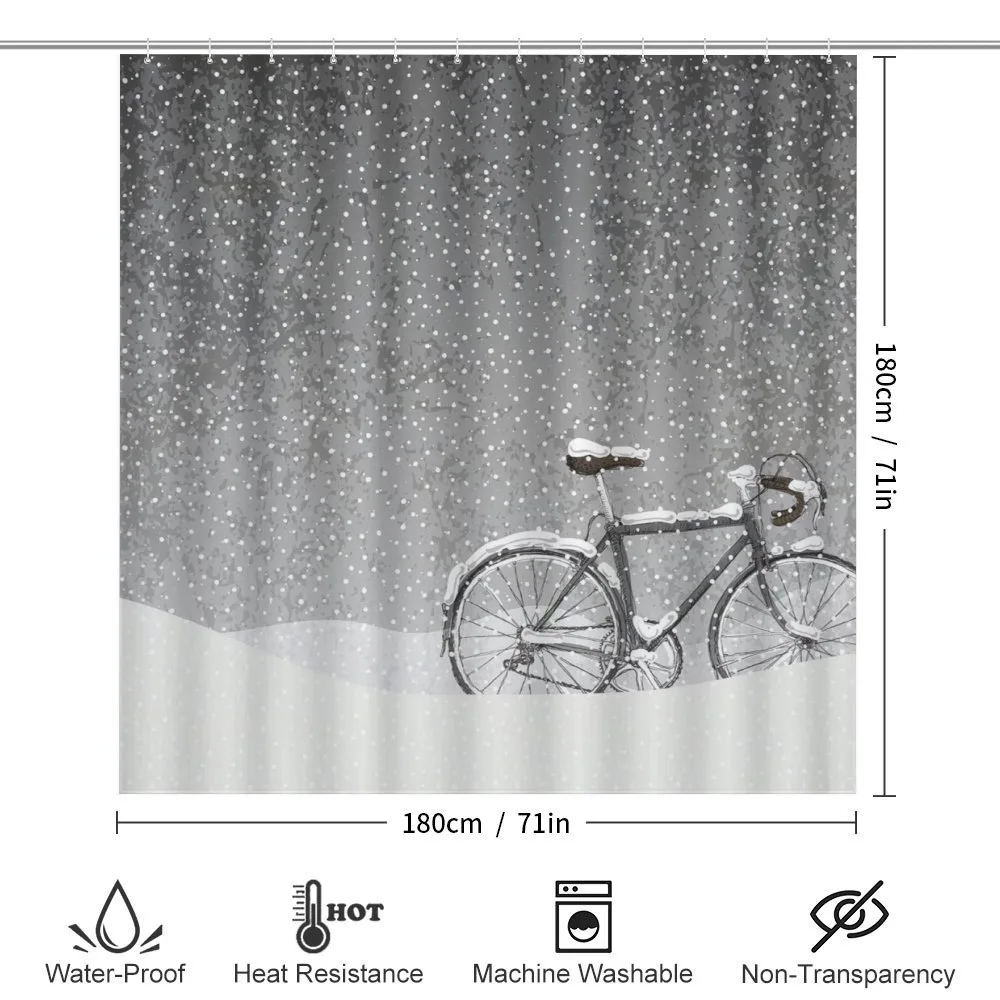 Bicycle Snow Calm Scene — Detail 2
