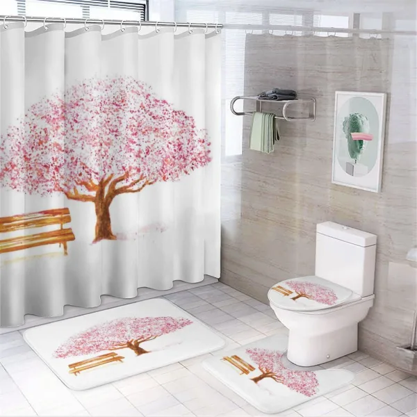 Blooming Cherry Tree on a shower curtain