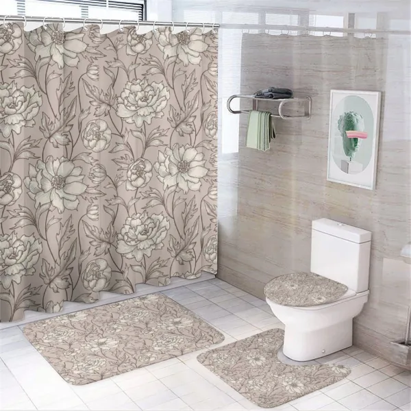 Classical Flower Petals on a shower curtain