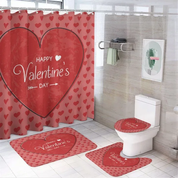 Concept Hearts on a shower curtain