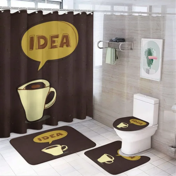 Cup of Idea Sketch Art on a shower curtain