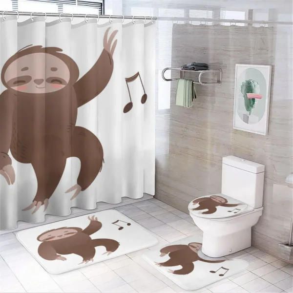 Dancing Cartoon Music on a shower curtain