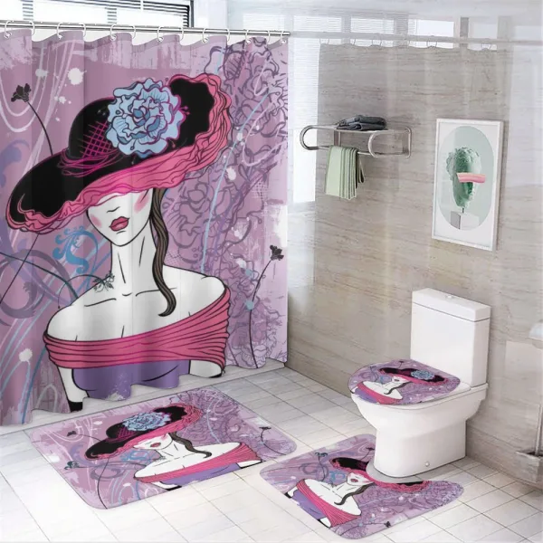 Floral Noble Lady Fashion on a shower curtain