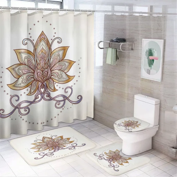 Flowers Motif on a shower curtain