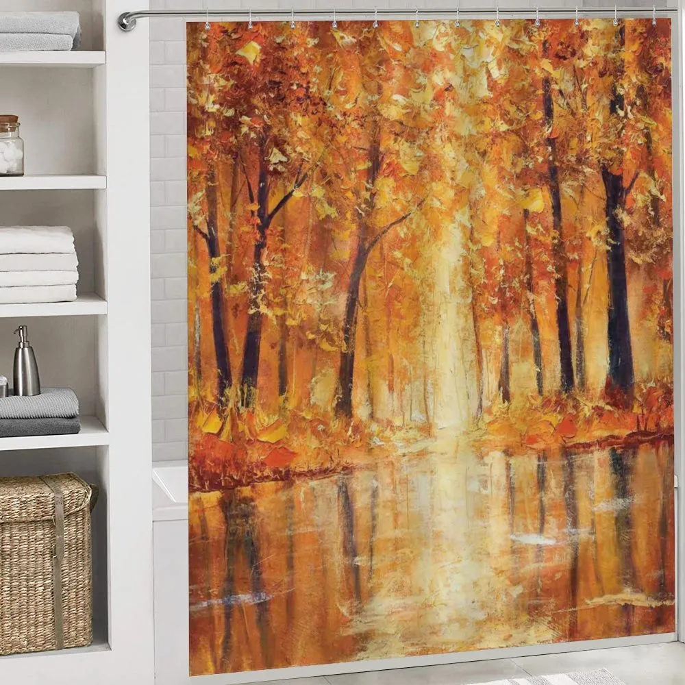 Forest Lake Fall Trees — Detail 4