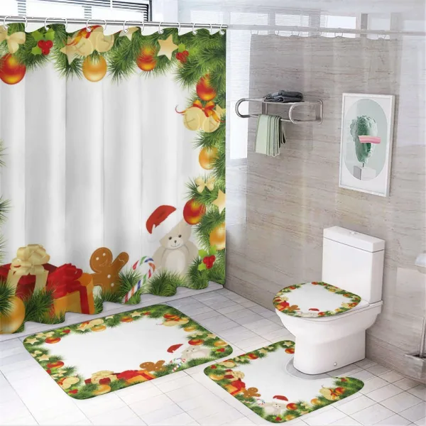 Garland Bear Tree on a shower curtain