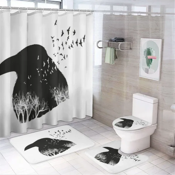 Gothic Double Exposure on a shower curtain
